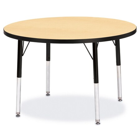 Jonti-Craft Berries Round Activity Table, 36 in. Diameter, E-height, Maple/Black/Black 6488JCE011